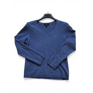 Cashmere Charter Club Periwinkle Blue 100% Cashmere Sweater Size Medium V Neck
